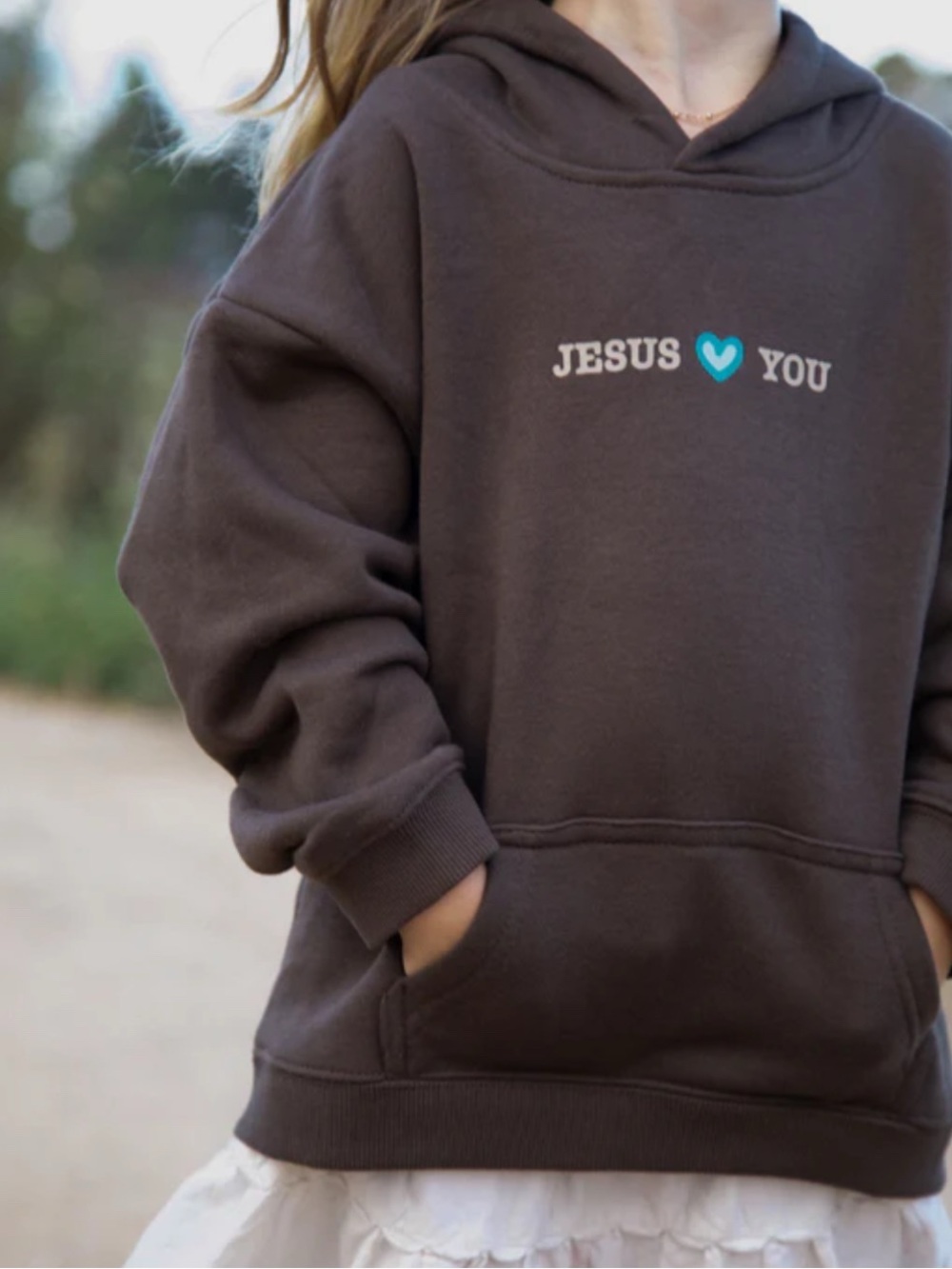 Elevated Faith Black Hoodie with Teal Heart